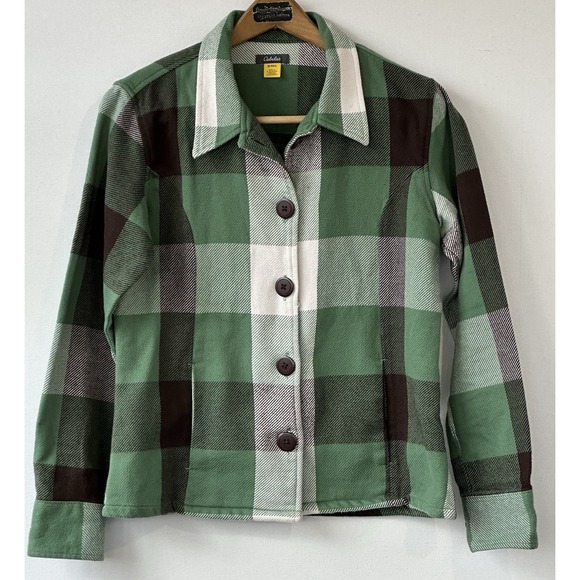 Cabela's Jackets & Blazers - Cabela's Jacket Flannel Shacket Granolagirl Green Plaid Retro Women's Size M
